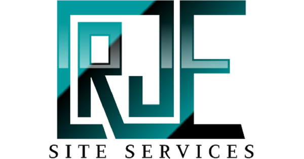 RJE Site Services teal and black monogram logo